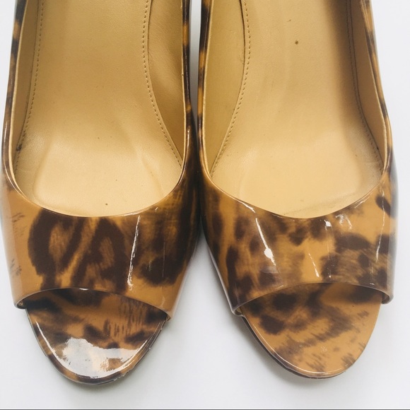 J. Crew patent leather leopard peep-toe heels - Picture 3 of 9